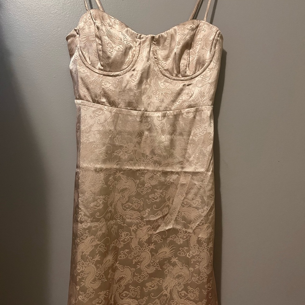 Princess Polly Champagne Satin Dress
